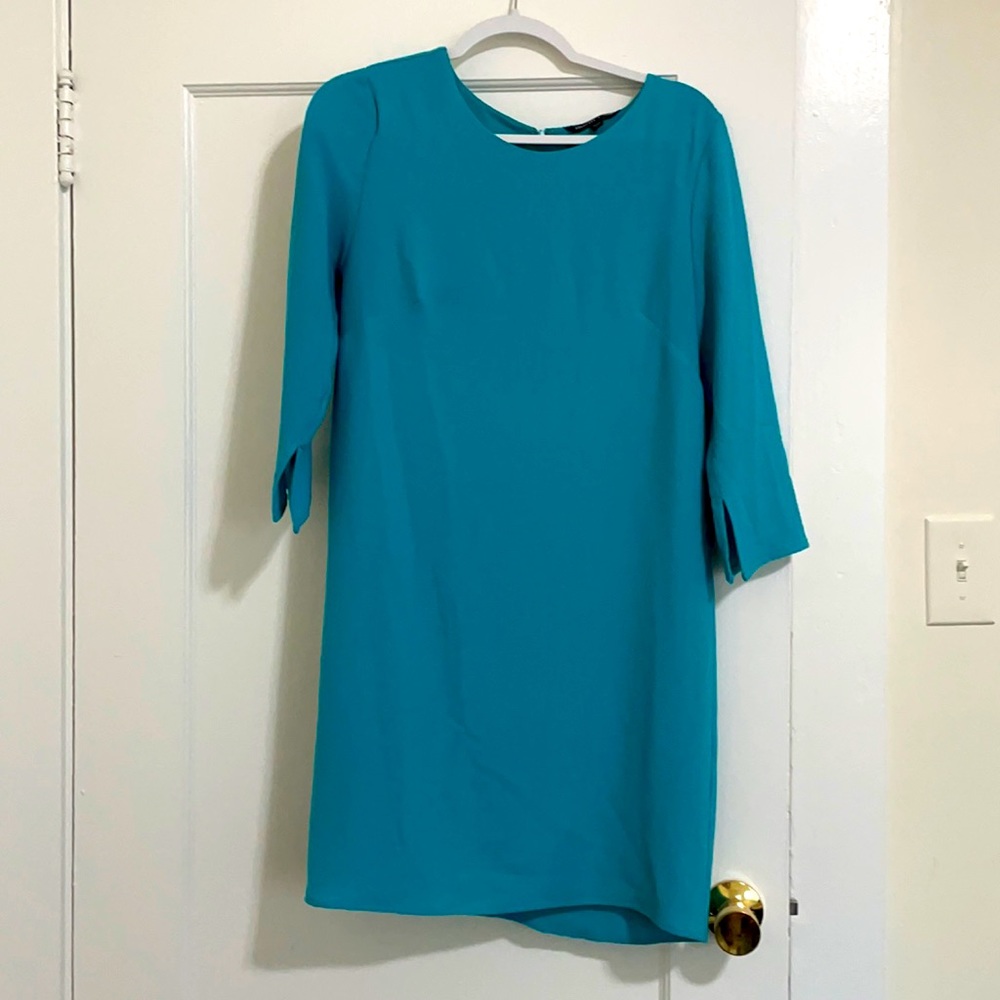 Felicity and Coco Textured Shift Dress Turquoise S